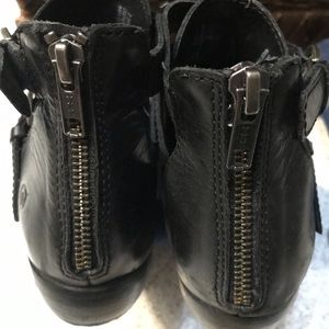 BORN black leather ankle boots.